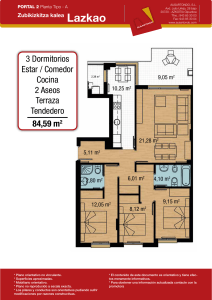 3 Dormitorios Estar / Comedor Cocina 2 Aseos Terraza