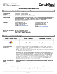 SDS Diamondback™ base para azulejos_CertainTeed Gypsum, Inc.
