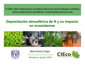 Depositación atmosférica de N y su impacto en ecosistemas