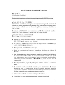 FOLLETO DE INFORMACION AL PACIENTE CONCERTA