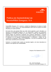 Política de Sostenibilidad de ArcelorMittal Zaragoza, S.A.