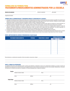 tratamiento/medicamentos administrados por la escuela