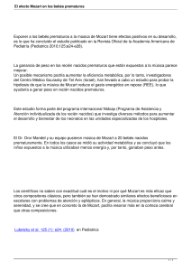 El efecto Mozart en los beb&eacute;s prematuros