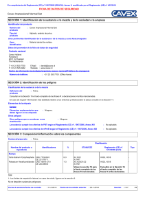 FICHA DE DATOS DE SEGURIDAD Cavex Impressional Normal Set