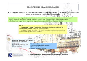 Tratamiento oral en el cáncer - Sociedad Española de Enfermería