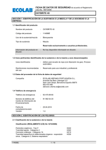 FICHA DE DATOS DE SEGURIDAD de acuerdo el