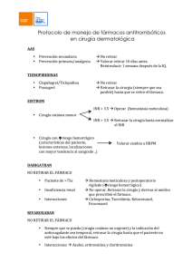 Protocolo de manejo de fármacos antitrombóticos en cirugía