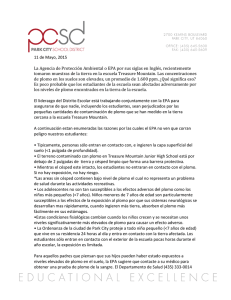 11 de Mayo, 2015 La Agencia de Protección Ambiental o EPA por