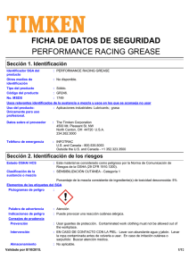 ficha de datos de seguridad performance racing grease