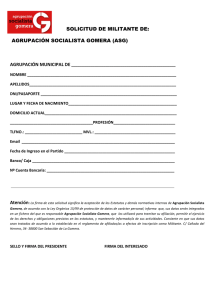 solicitud de militante de - Agrupaci&oacute;n Socialista Gomera