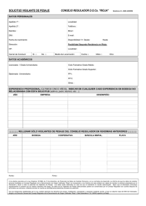 SOLICITUD VIGILANTE DE PESAJE CONSEJO REGULADOR D.O.