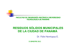 RESIDUOS SÓLIDOS MUNICIPALES DE LA CIUDAD DE PANAMÁ