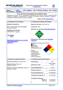 Hoja de Datos de Seguridad de Transporte Aire Extra Puro Sistema