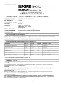 FICHA DE DATOS DE SEGURIDAD HARMAN Warmtone