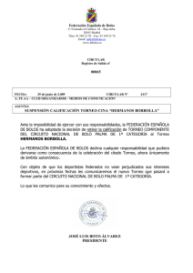 torneo hermanos borbolla - Federaci&oacute;n Espa&ntilde;ola de Bolos