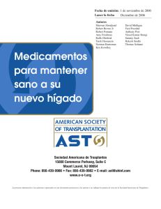 Medicamentos para mantener sano a su nuevo hígado