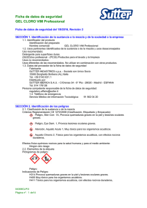 Ficha de datos de seguridad GEL CLORO VIM Professional
