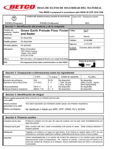 547 Green Earth Prelude MSDS Spanish