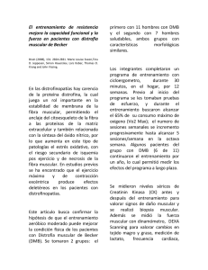 El entrenamiento de resistencia mejora la capacidad funcional y la