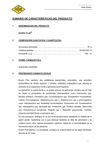 sumario de características del producto