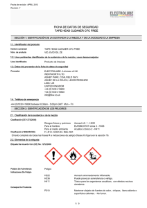 FICHA DE DATOS DE SEGURIDAD TAPE HEAD CLEANER CFC