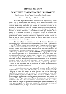 efectos del emdr en distintos tipos de traumas psicol&oacute;gicos