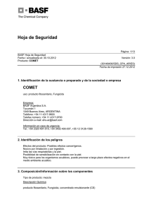 Hoja de seguridad Comet