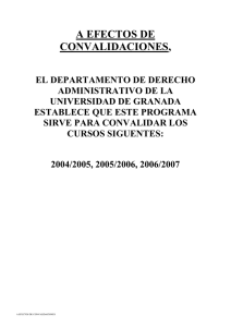a efectos de convalidaciones - Departamento de Derecho