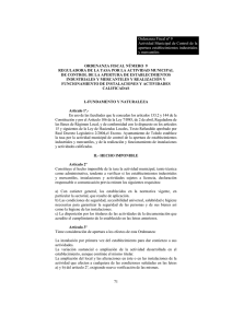 Ordenanza Fiscal n&ordm; 9 Actividad Municipal de Control de la apertura
