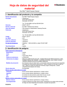 Hoja de datos de seguridad del material