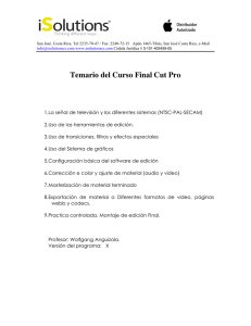 Temario del Curso Final Cut Pro