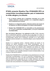 STADA presenta Ebastina Flas STADAGEN EFG en comprimidos