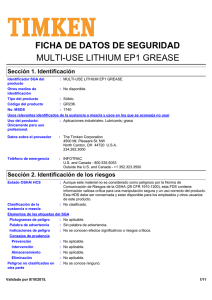 ficha de datos de seguridad multi-use lithium ep1 grease