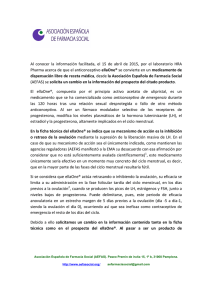 Al conocer la información facilitada, el 15 de abril de 2015, por