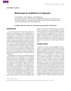 Monoterapia de modafinilo en la depresión (PDF Available)