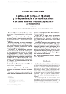 Factores de riesgo en el abuso y la dependencia a benzodiacepinas