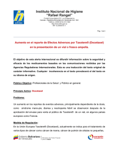 Aumento en el reporte de Efectos Adversos por Taxotere&reg; (Docetaxel)