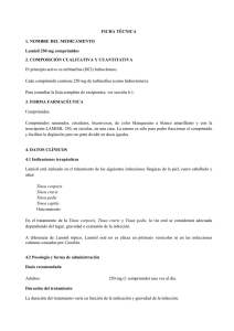 FICHA TÉCNICA 1. NOMBRE DEL MEDICAMENTO Lamisil 250 mg