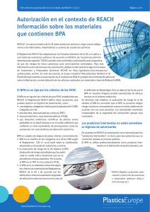 Autorización y bisfenol A