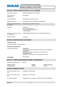 hoja de datos de seguridad pinnacle marble polish prep