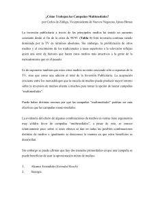 La inversi&oacute;n publicitaria a trav&eacute;s de los principales medios ha