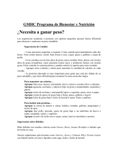 ¿Necesita a ganar peso?