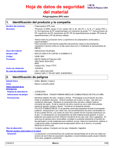 Hoja de datos de seguridad del material