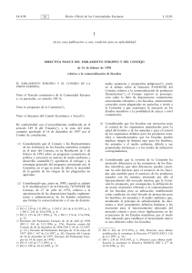 Directiva 98-8-CE Relativa a la comercialización de