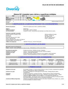 Glance HC Limpiador para vidrios y superficies múltiples