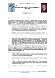 ¿Cuándo un Riesgo no es un Riesgo?