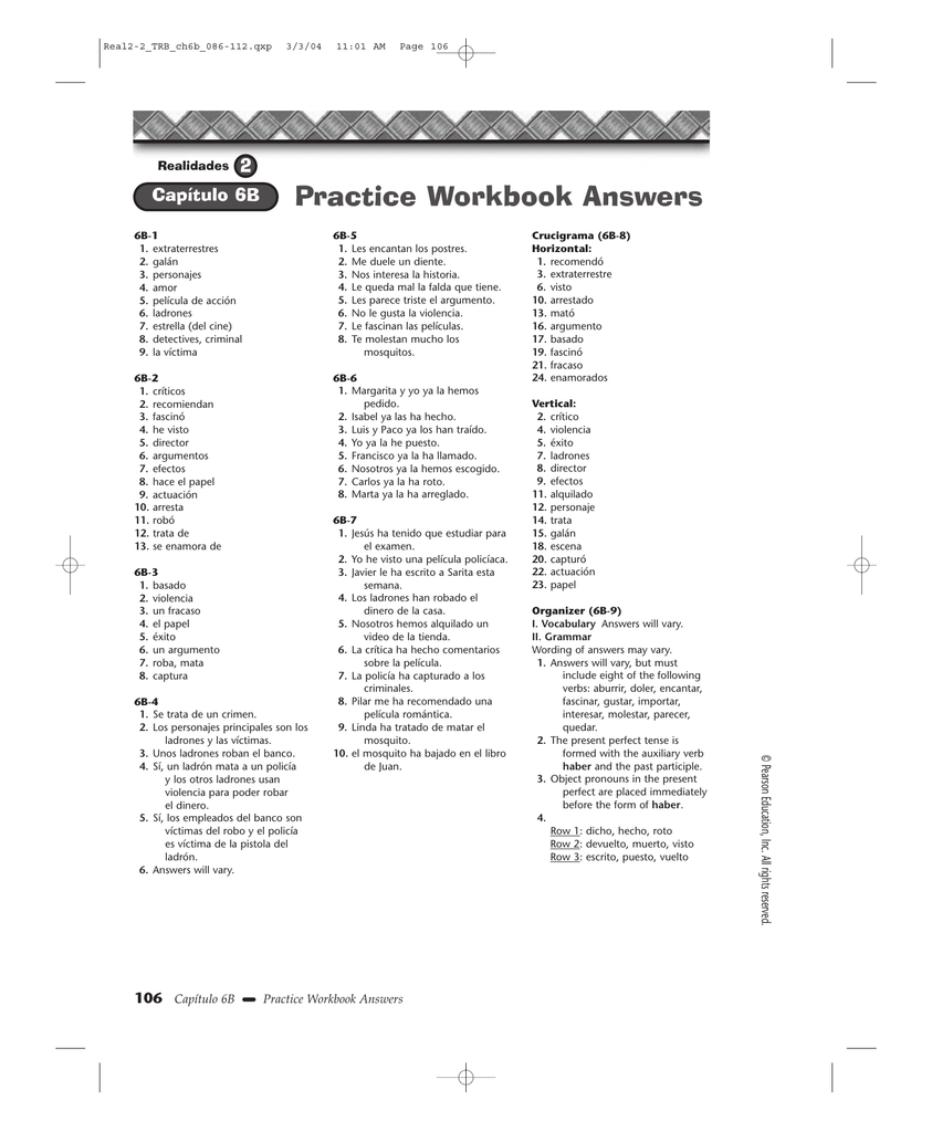 Practice Workbook Answers