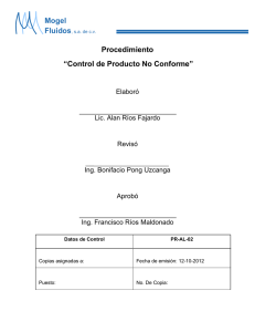 CONTROL DE PRODUCTO NO CONFORME