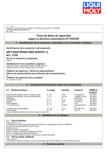 Ficha de datos de seguridad seg&uacute;n la directiva