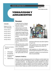 VIDEOJUEGOS Y ADOLESCENTES